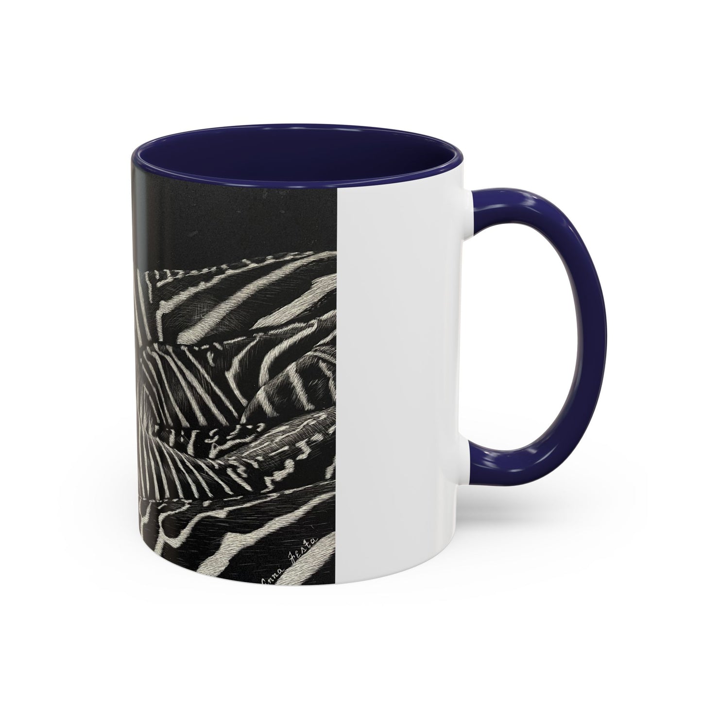 Zebra Stripe Accent Coffee Mug — Black Interior 11/15oz