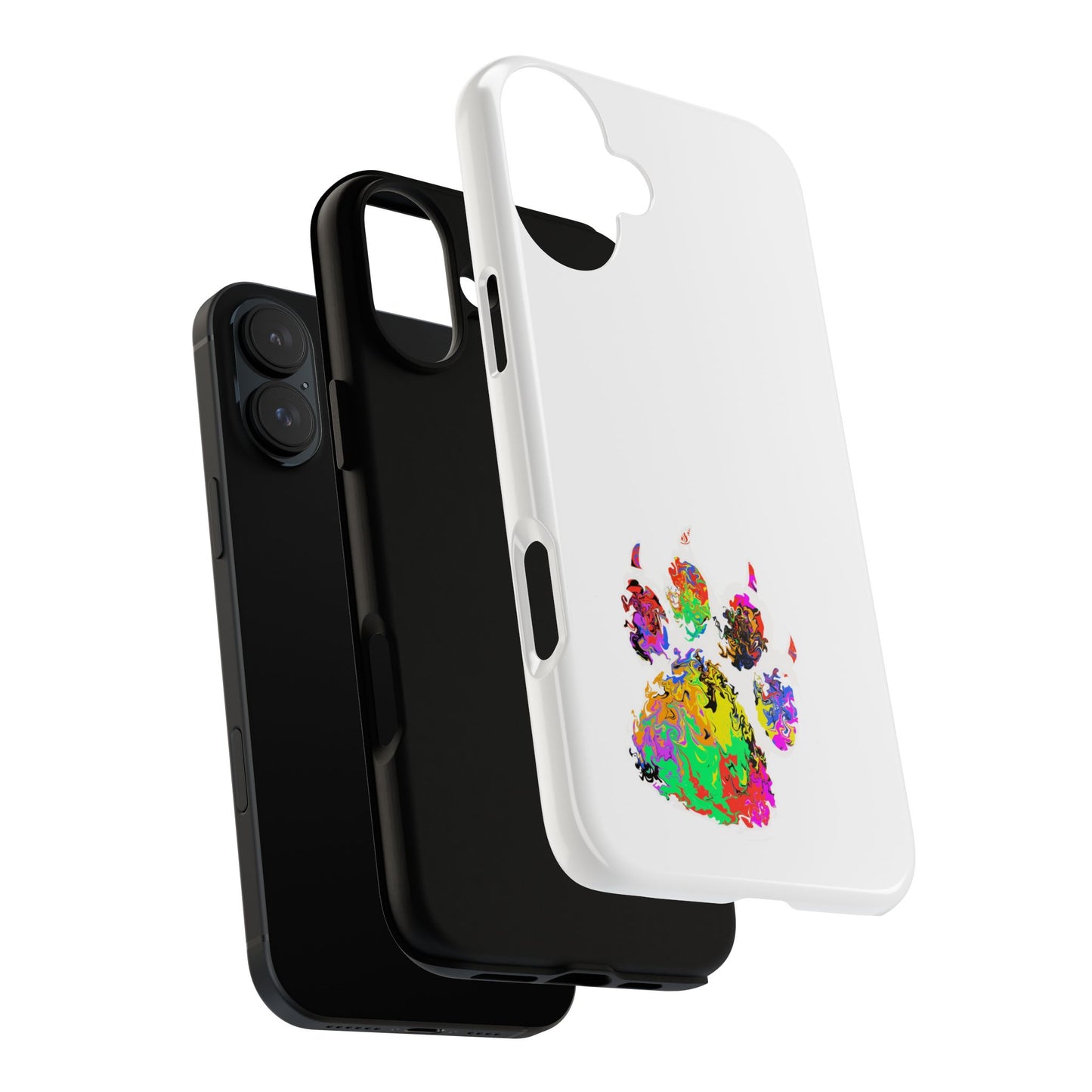 Colorful Paw Print Phone Case — Protective Pet Lover iPhone Case