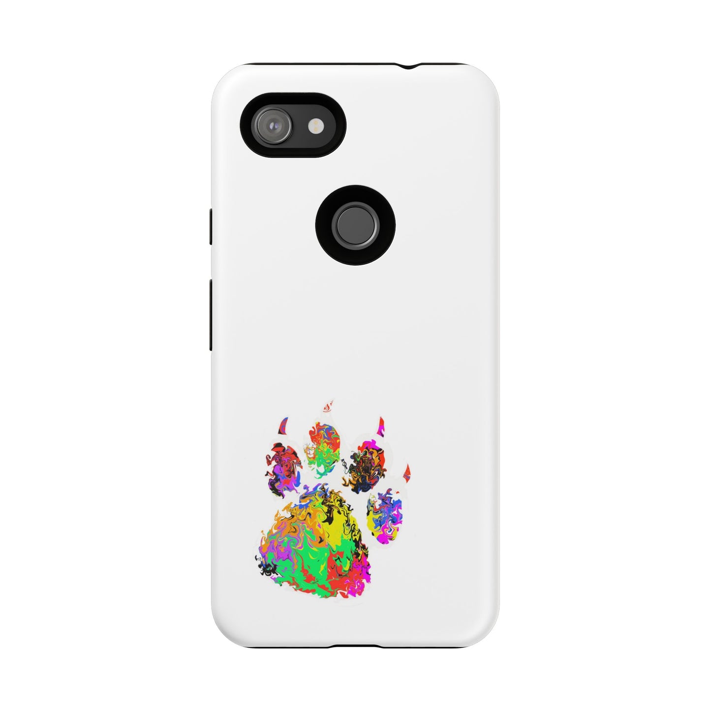 Colorful Paw Print Phone Case — Protective Pet Lover iPhone Case