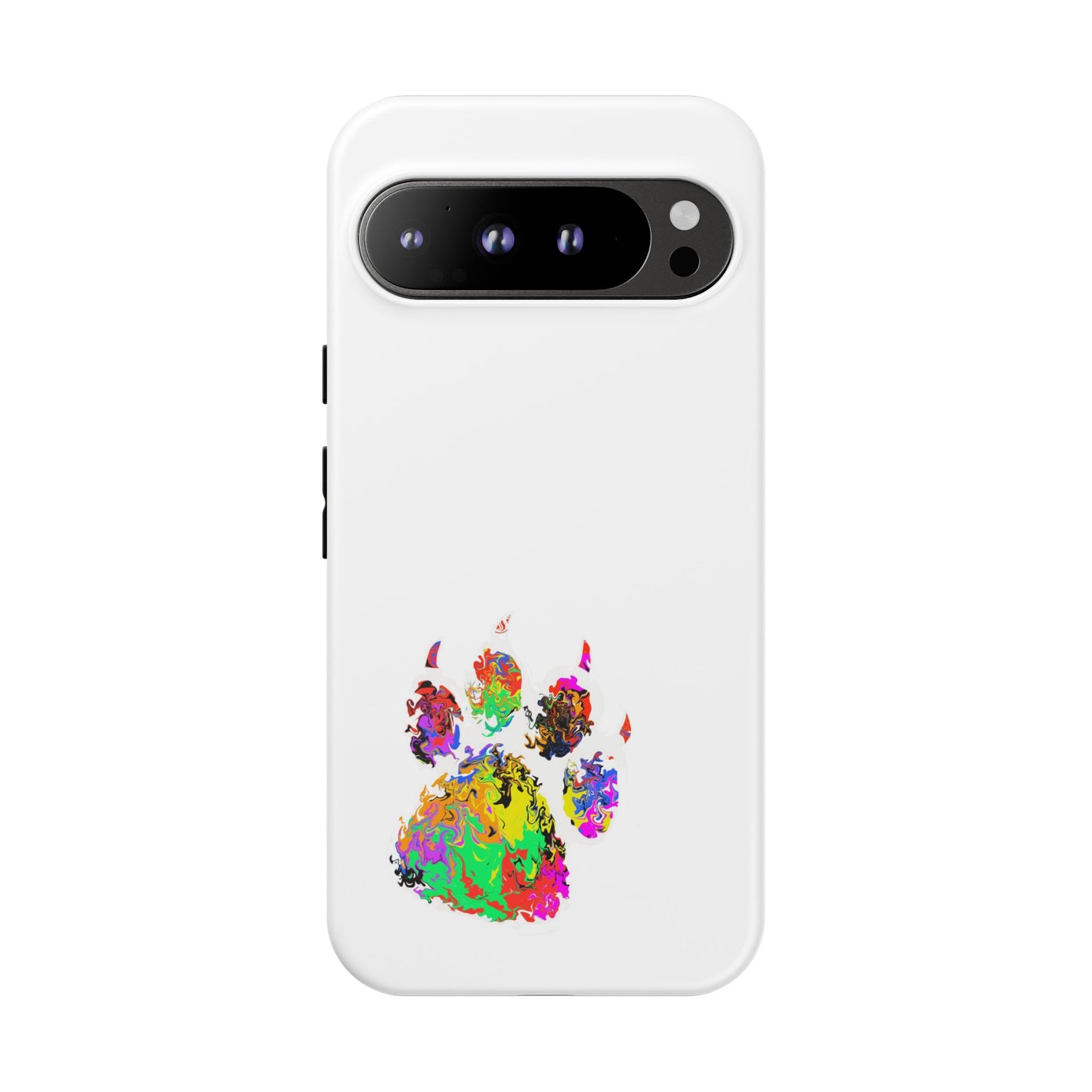 Colorful Paw Print Phone Case — Protective Pet Lover iPhone Case