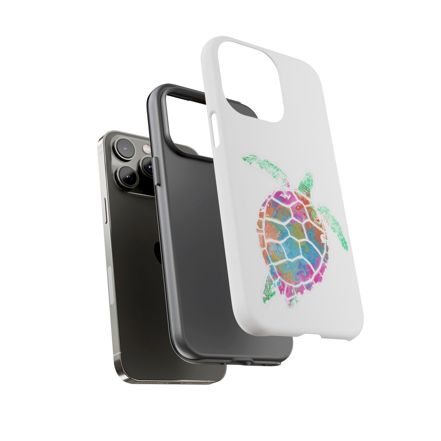 Sea Turtle Tough Phone Case — Colorful Watercolor Turtle Protective Cover
