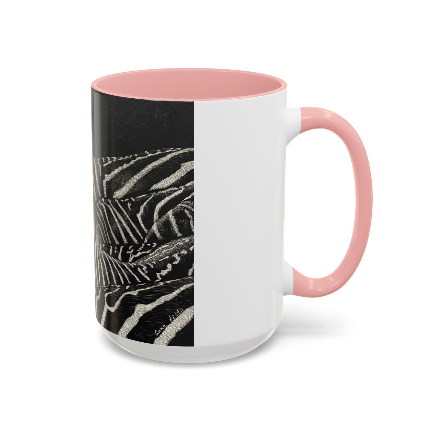 Zebra Stripe Accent Coffee Mug — Black Interior 11/15oz