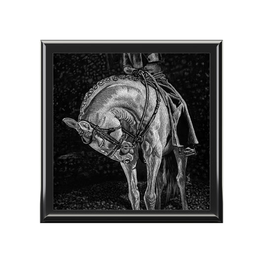 Equestrian Jewelry Box – Black Horse Grooming Art Keepsake