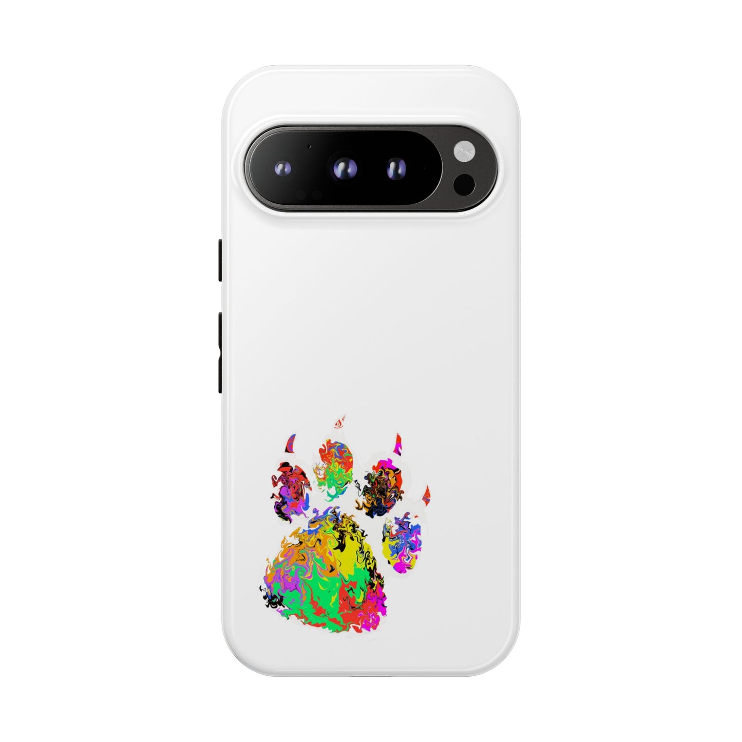 Colorful Paw Print Phone Case — Protective Pet Lover iPhone Case