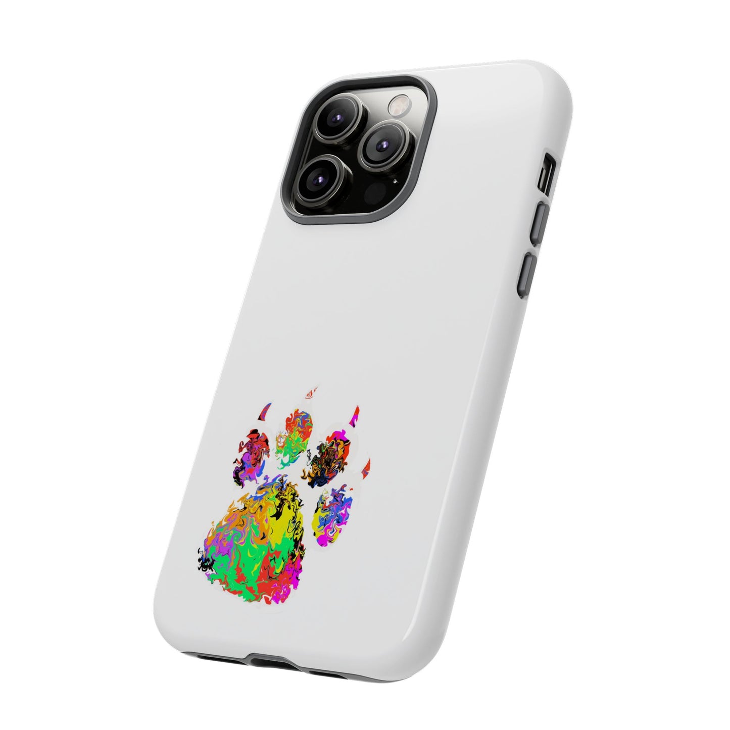 Colorful Paw Print Phone Case — Protective Pet Lover iPhone Case