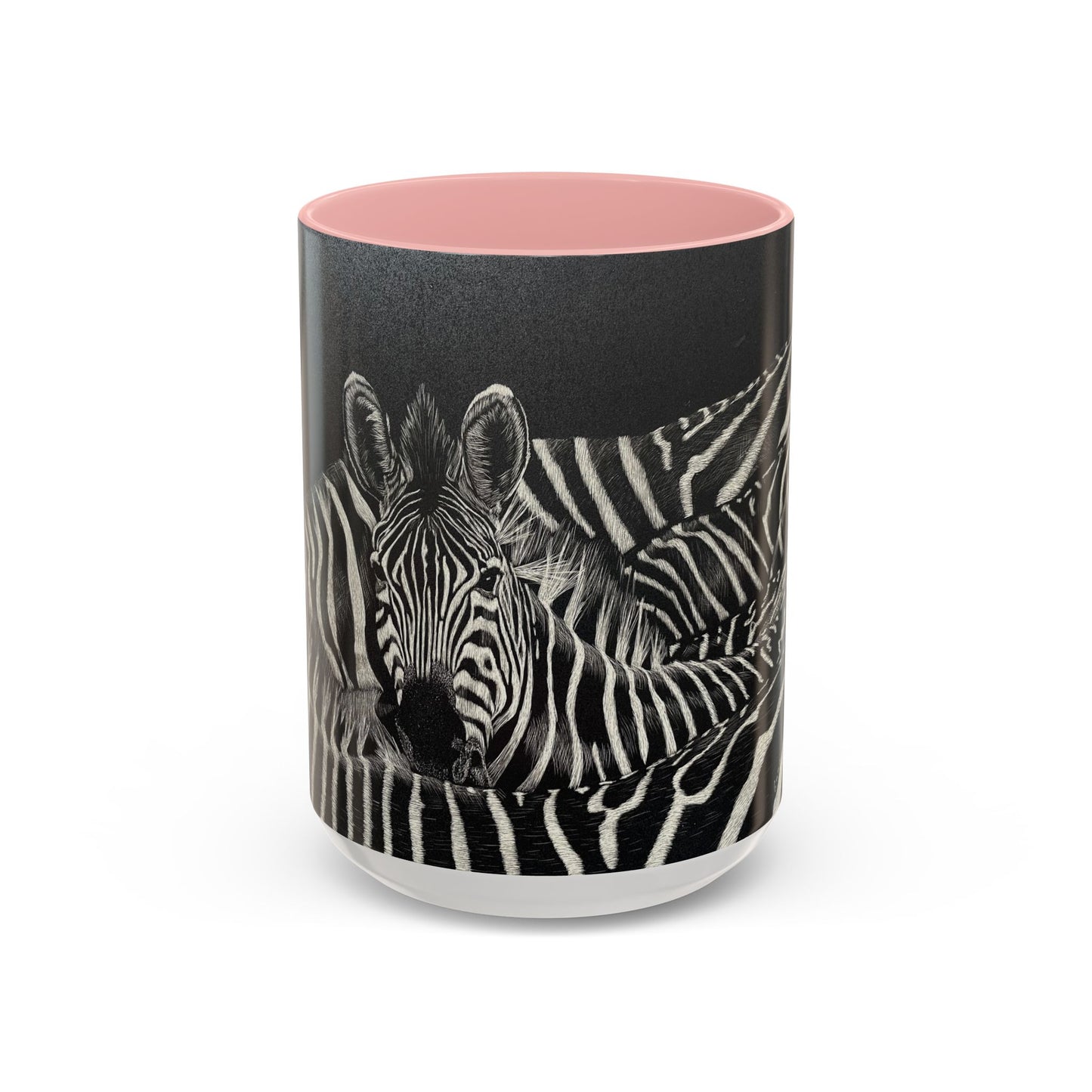 Zebra Stripe Accent Coffee Mug — Black Interior 11/15oz