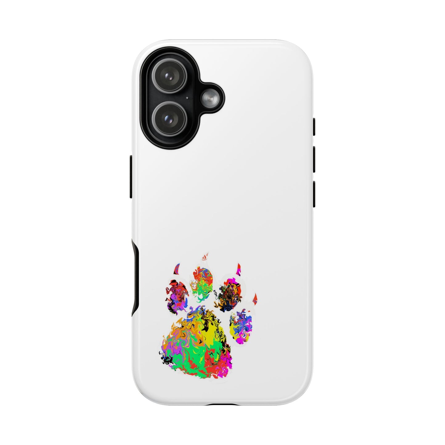 Colorful Paw Print Phone Case — Protective Pet Lover iPhone Case