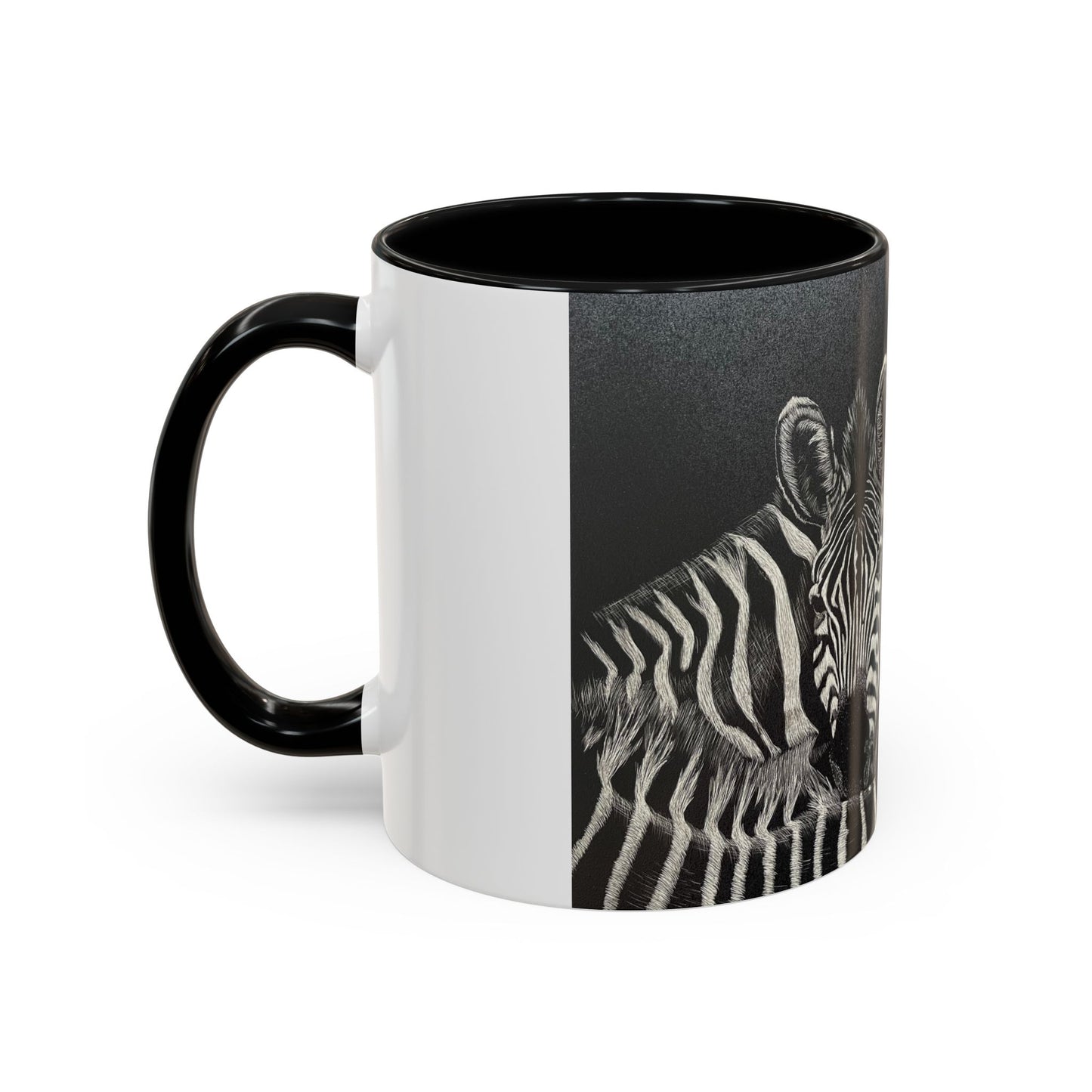 Zebra Stripe Accent Coffee Mug — Black Interior 11/15oz