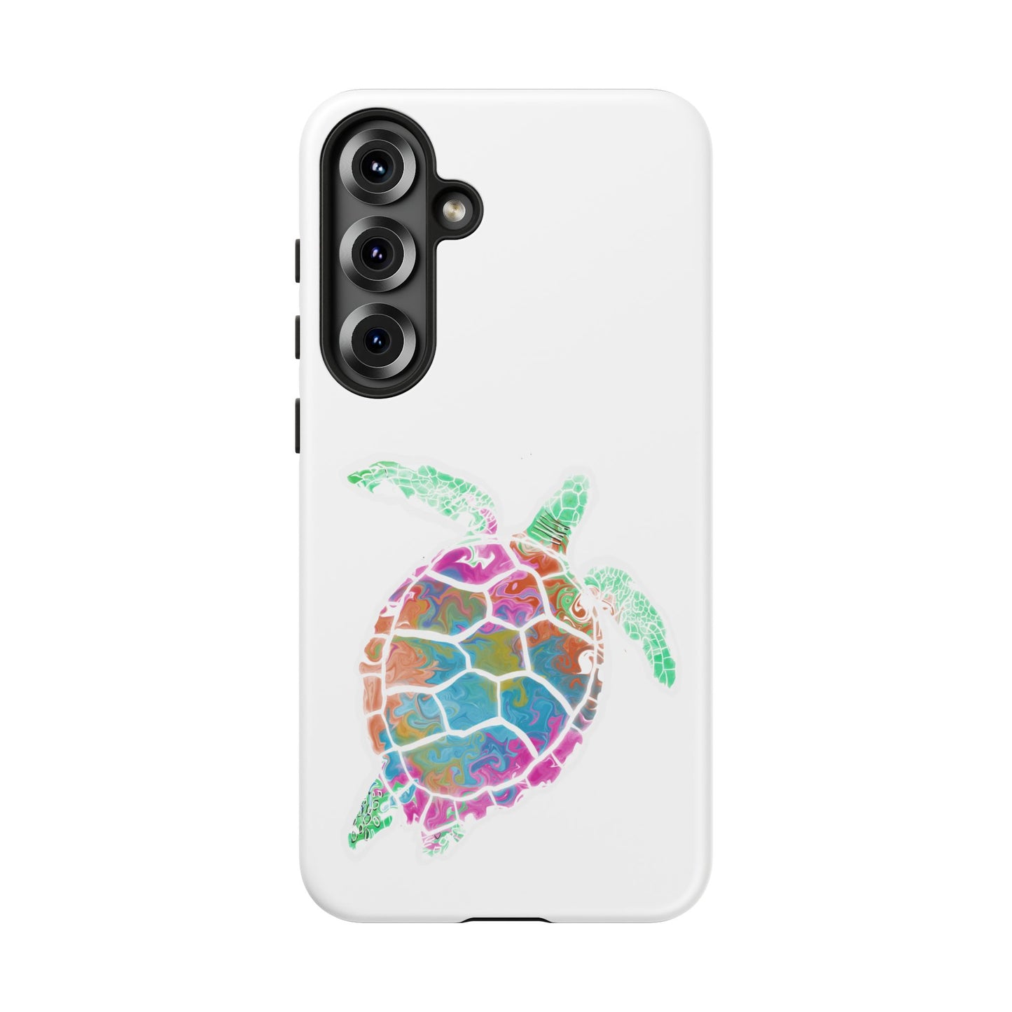 Sea Turtle Tough Phone Case — Colorful Watercolor Turtle Protective Cover