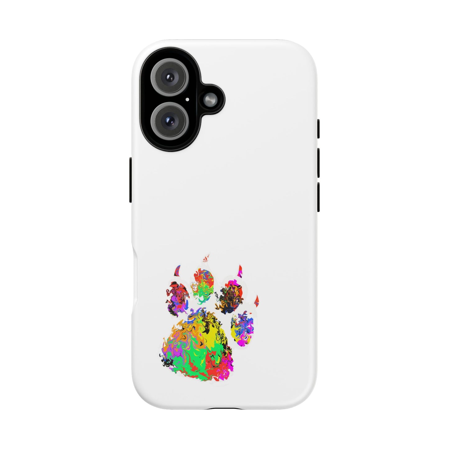 Colorful Paw Print Phone Case — Protective Pet Lover iPhone Case
