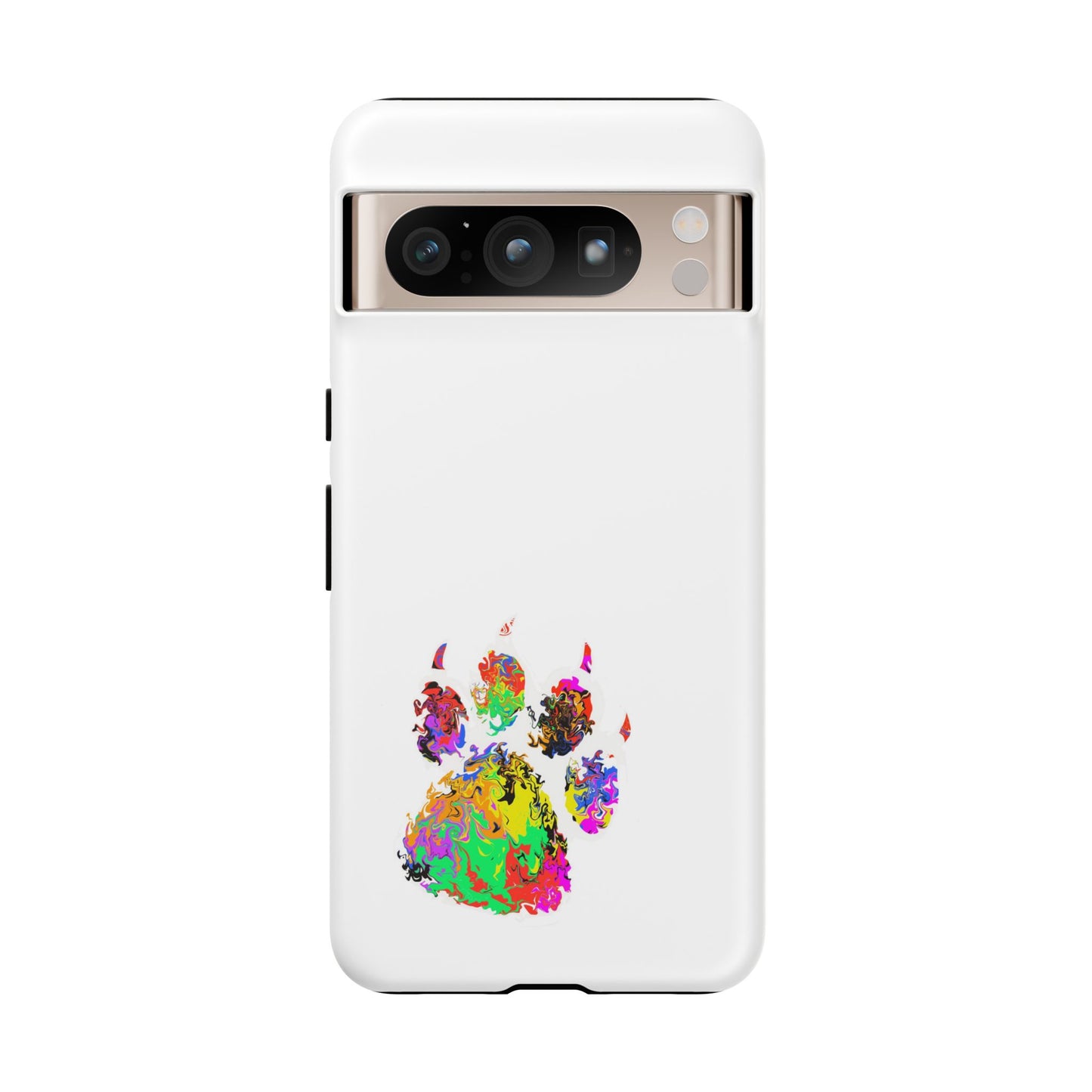 Colorful Paw Print Phone Case — Protective Pet Lover iPhone Case