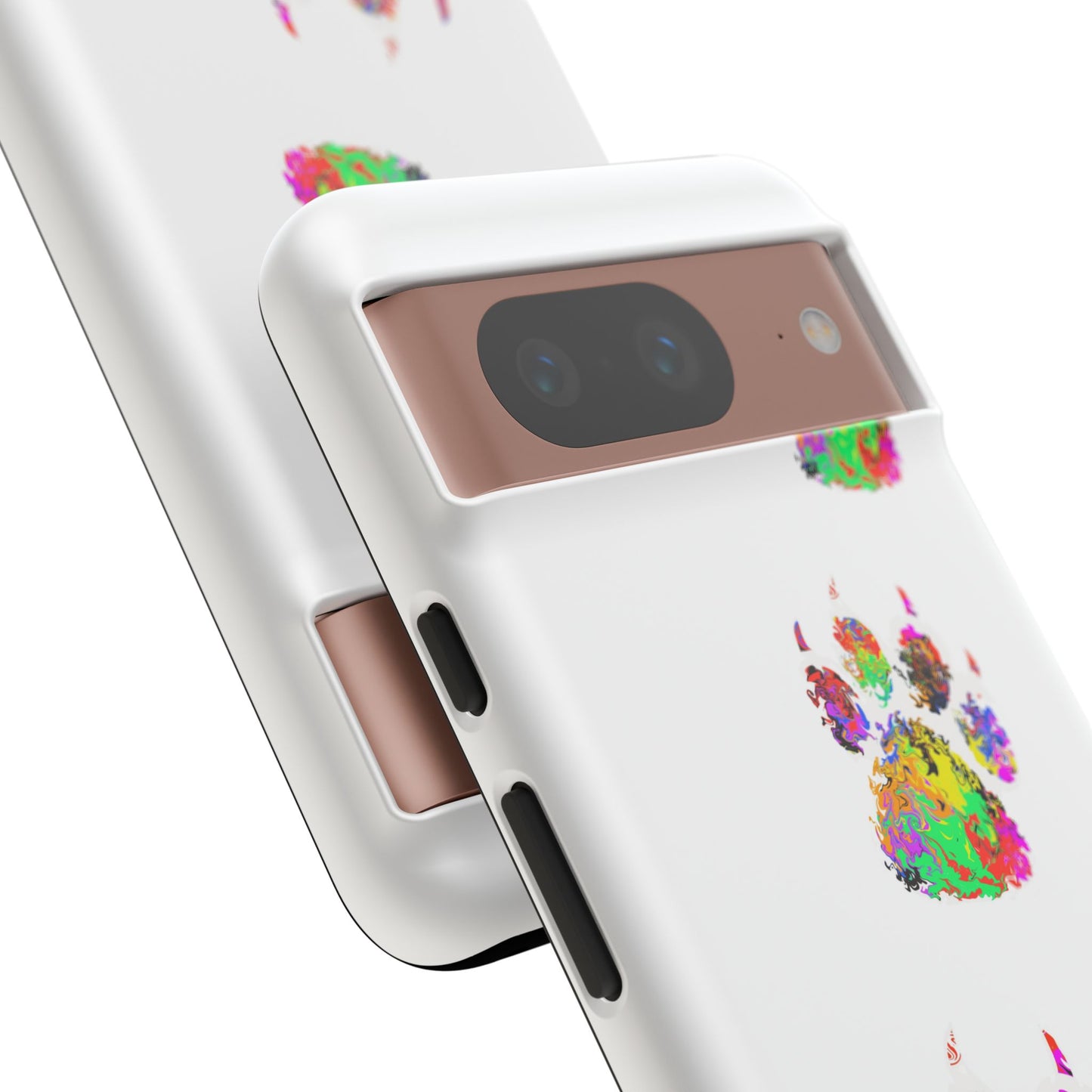 Phone Case — Colorful Paw Print Tough Case, Pet Lover Protective Phone Cover