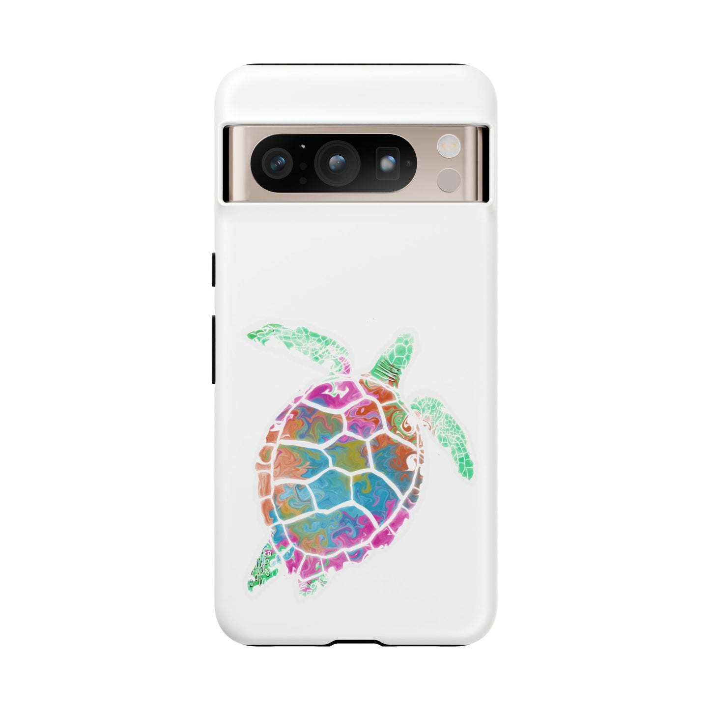 Sea Turtle Tough Phone Case — Colorful Watercolor Turtle Protective Cover