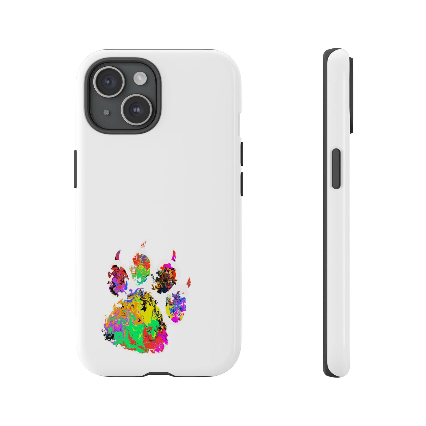 Colorful Paw Print Phone Case — Protective Pet Lover iPhone Case