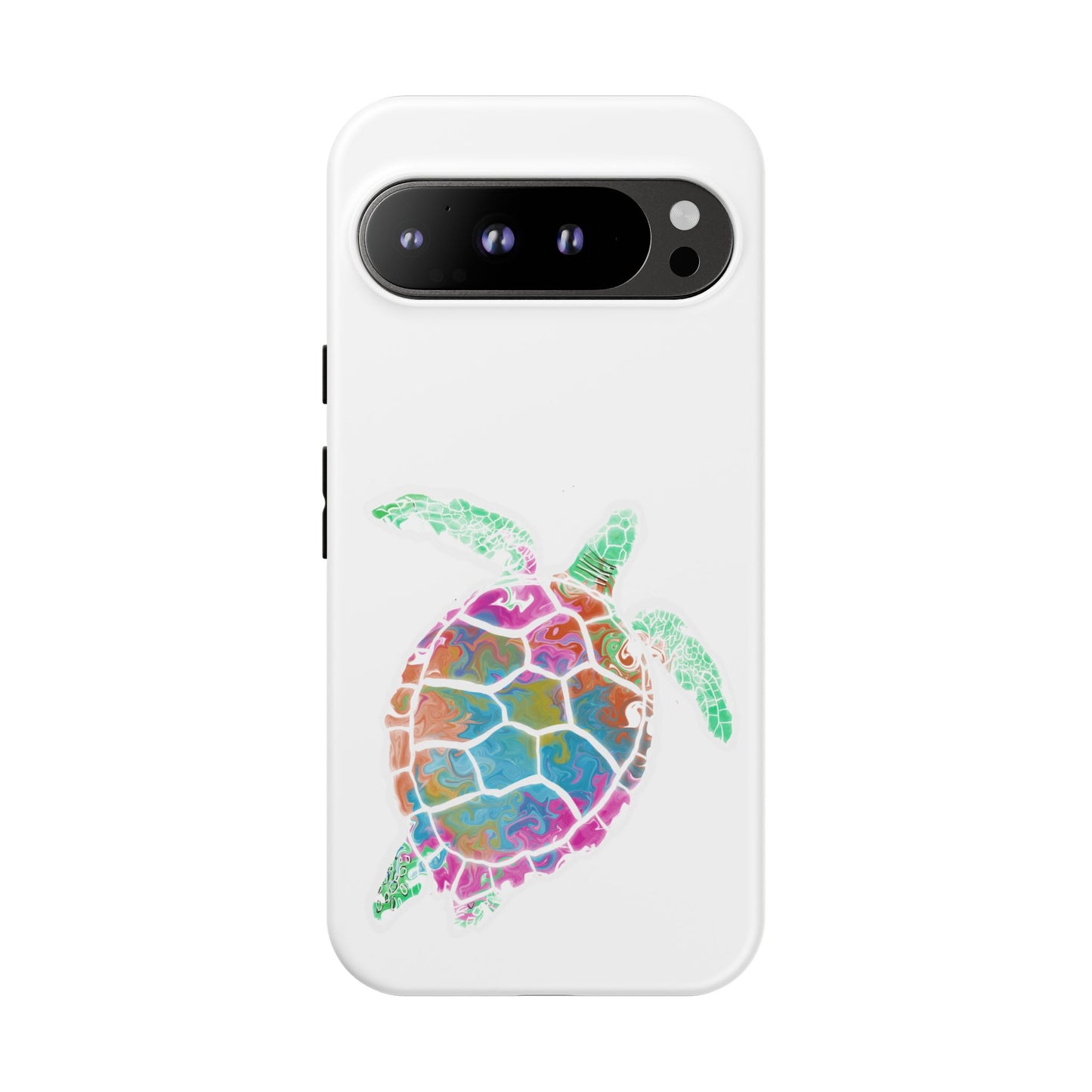Sea Turtle Tough Phone Case — Colorful Watercolor Turtle Protective Cover