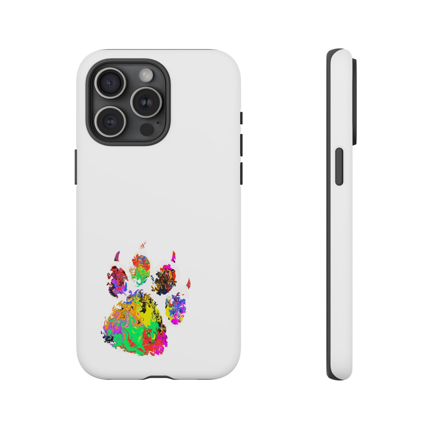 Colorful Paw Print Phone Case — Protective Pet Lover iPhone Case