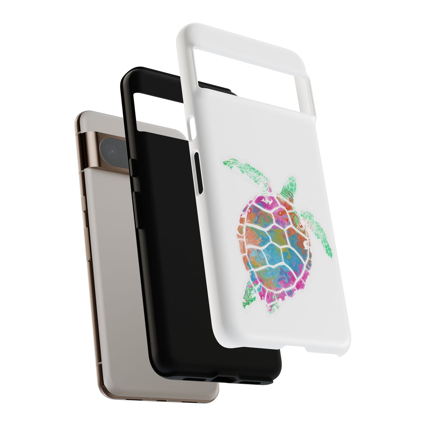 Sea Turtle Tough Phone Case — Colorful Watercolor Turtle Protective Cover