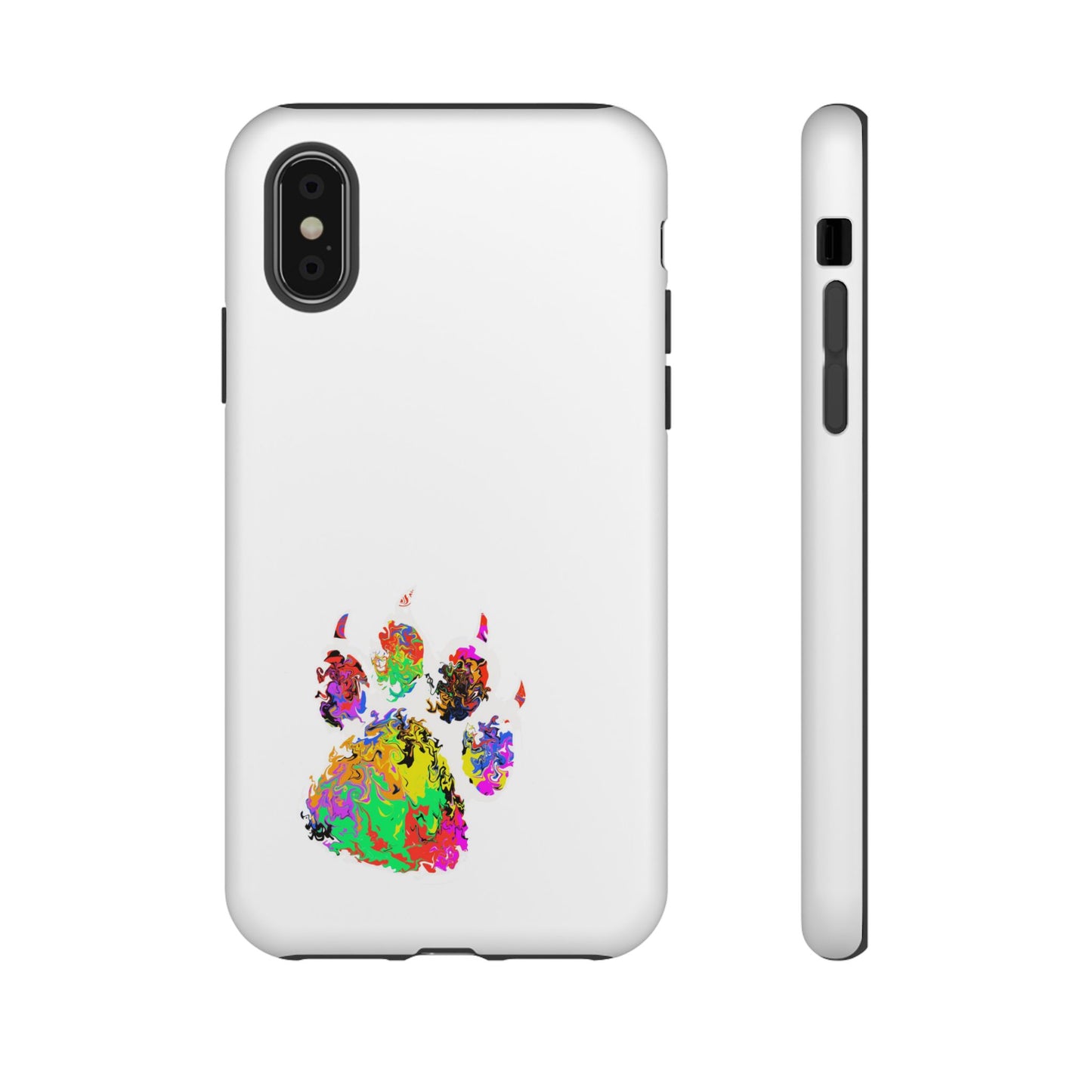 Colorful Paw Print Phone Case — Protective Pet Lover iPhone Case