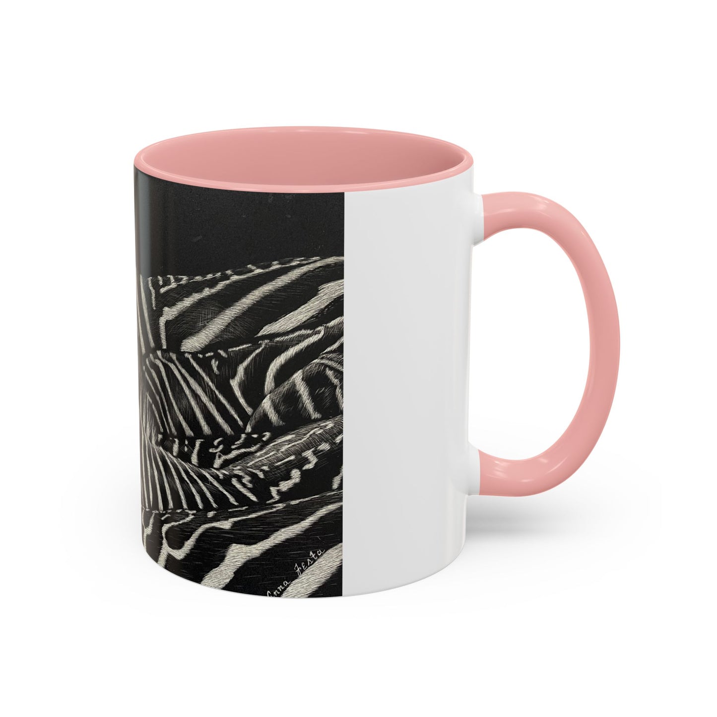 Zebra Stripe Accent Coffee Mug — Black Interior 11/15oz