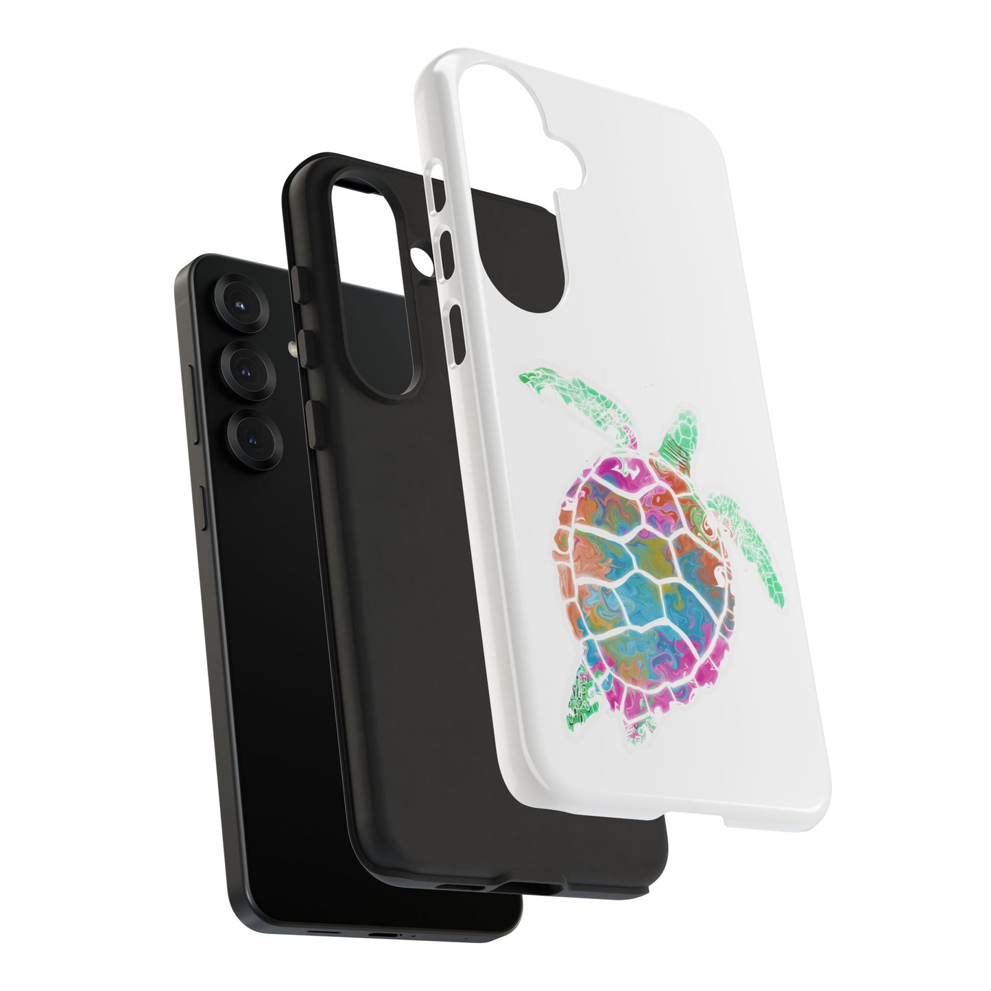 Sea Turtle Tough Phone Case — Colorful Watercolor Turtle Protective Cover