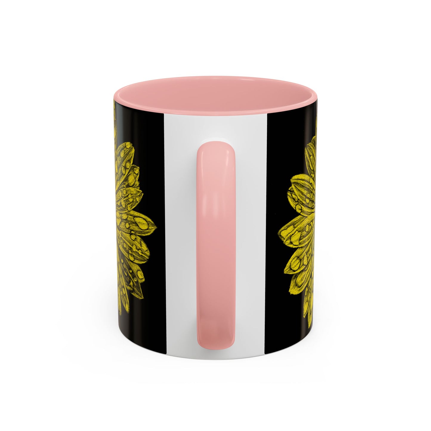 Sunflower Waterdrop Accent Coffee Mug — Yellow Floral 11/15oz