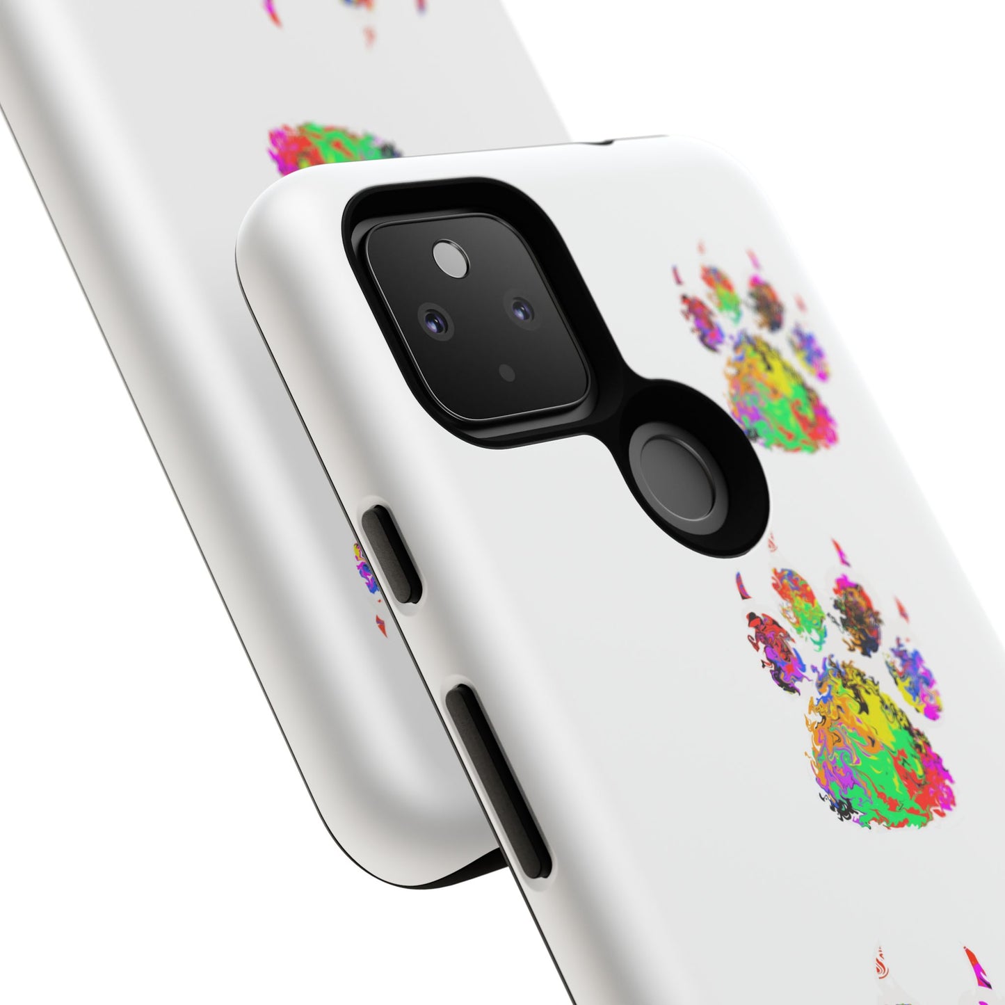 Phone Case — Colorful Paw Print Tough Case, Pet Lover Protective Phone Cover