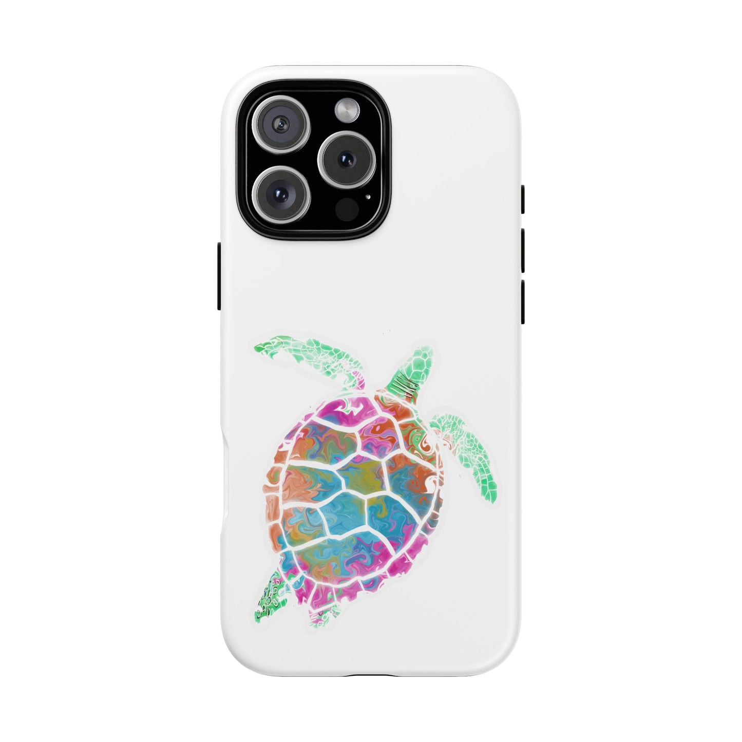 Sea Turtle Tough Phone Case — Colorful Watercolor Turtle Protective Cover