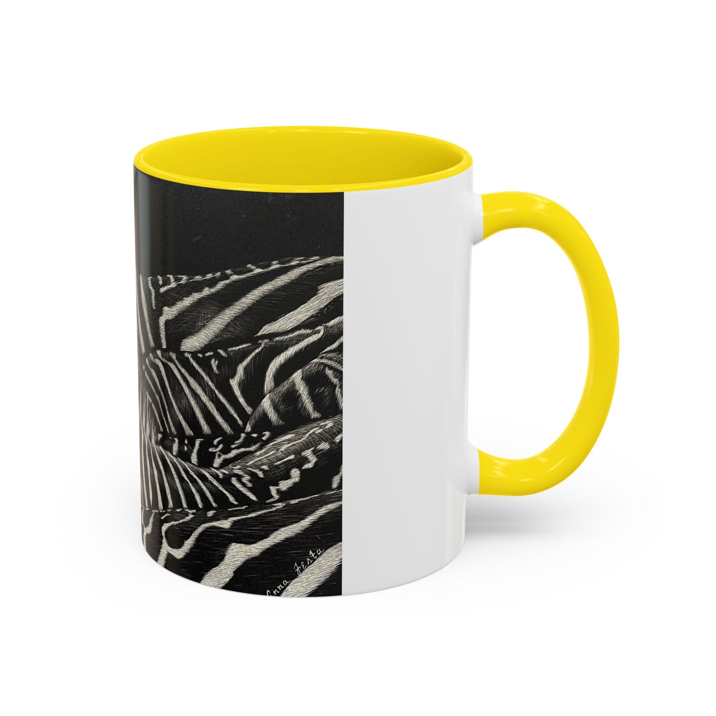 Zebra Stripe Accent Coffee Mug — Black Interior 11/15oz