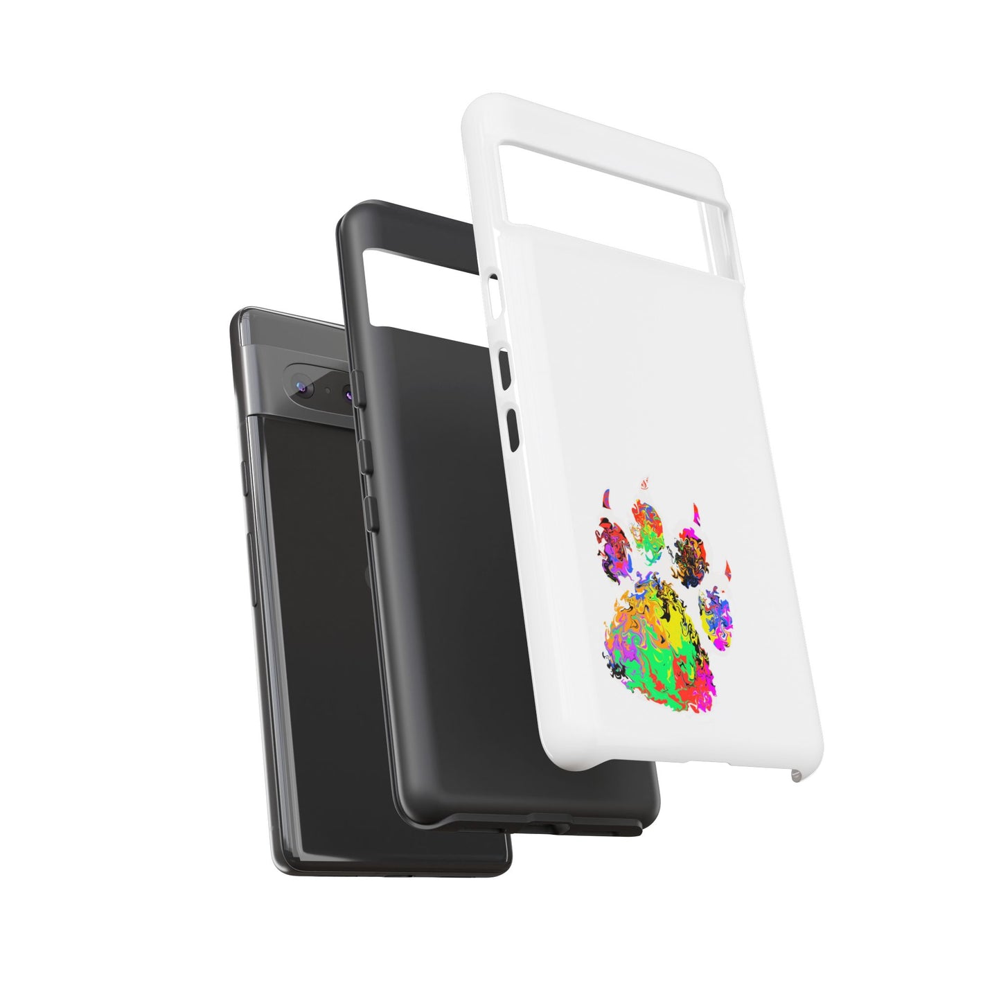 Colorful Paw Print Phone Case — Protective Pet Lover iPhone Case