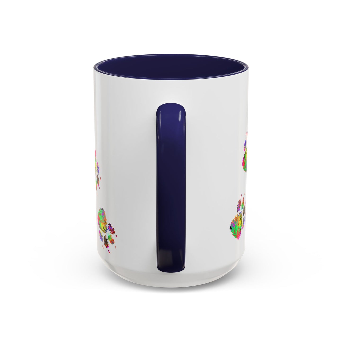 Colorful Paw Print Coffee Mug — Vibrant Pet Lover Accent Mug (11/15oz)