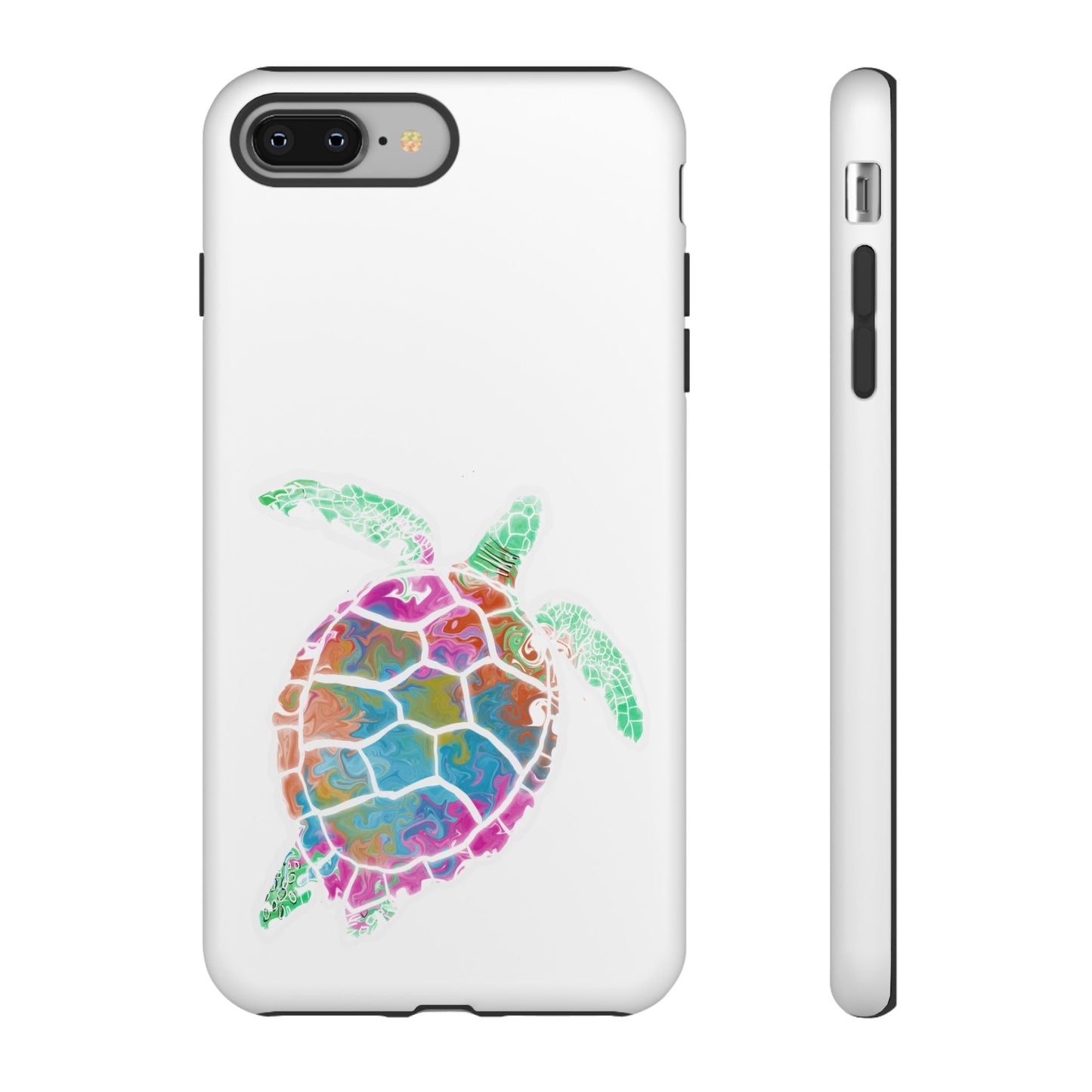 Sea Turtle Tough Phone Case — Colorful Watercolor Turtle Protective Cover
