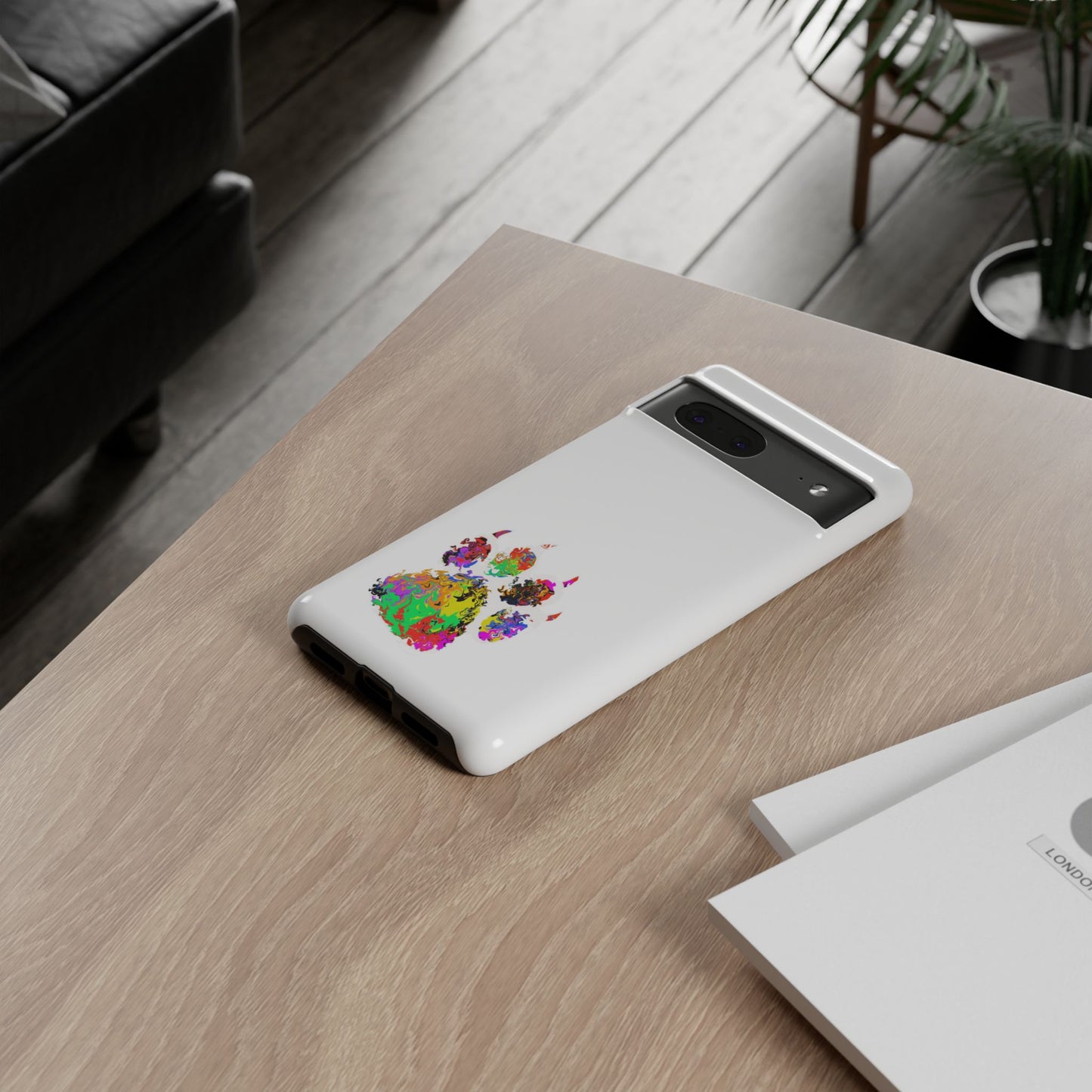 Colorful Paw Print Phone Case — Protective Pet Lover iPhone Case