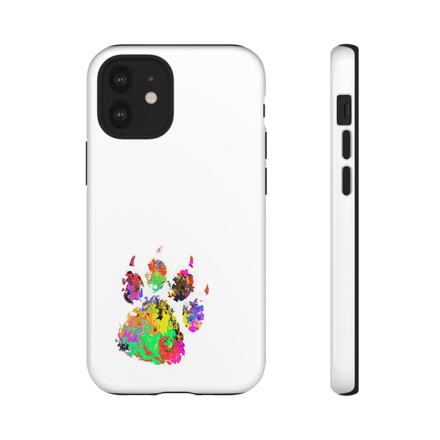 Colorful Paw Print Phone Case — Protective Pet Lover iPhone Case
