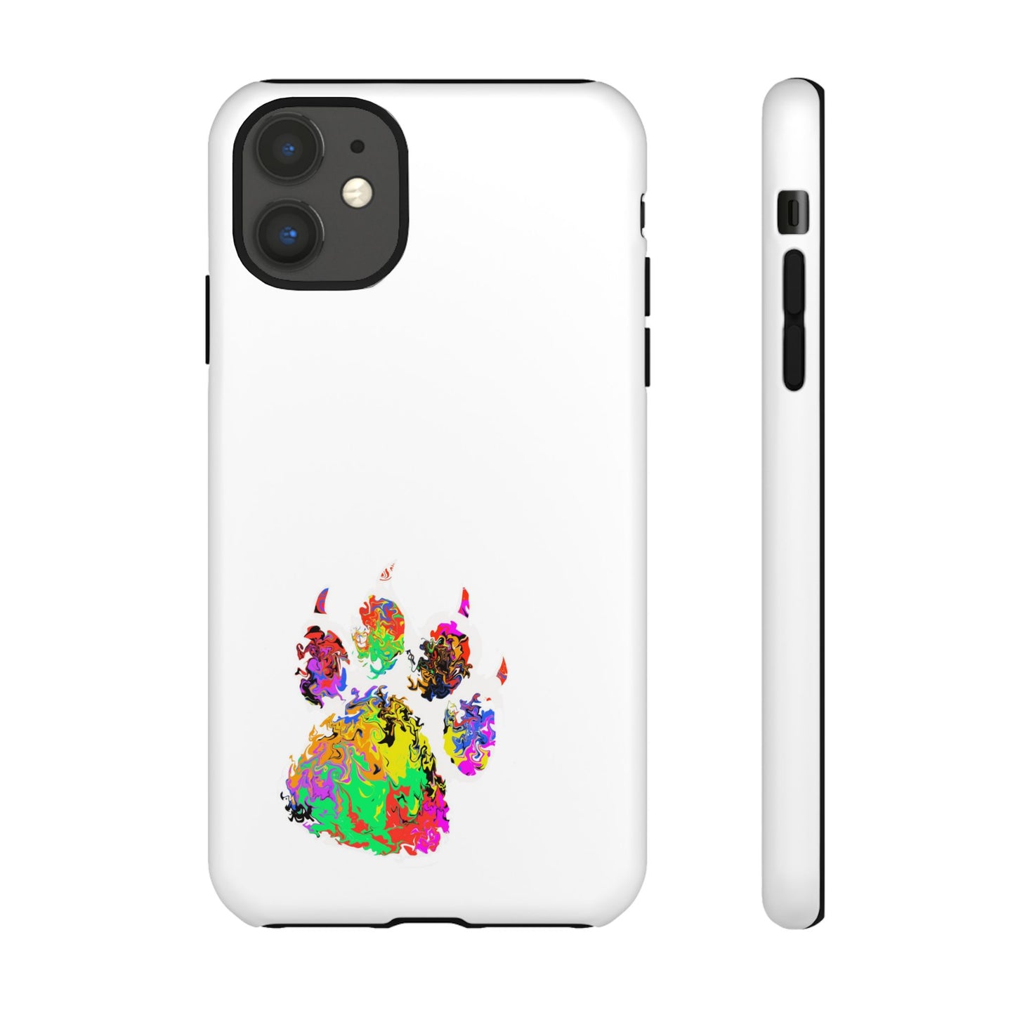 Colorful Paw Print Phone Case — Protective Pet Lover iPhone Case