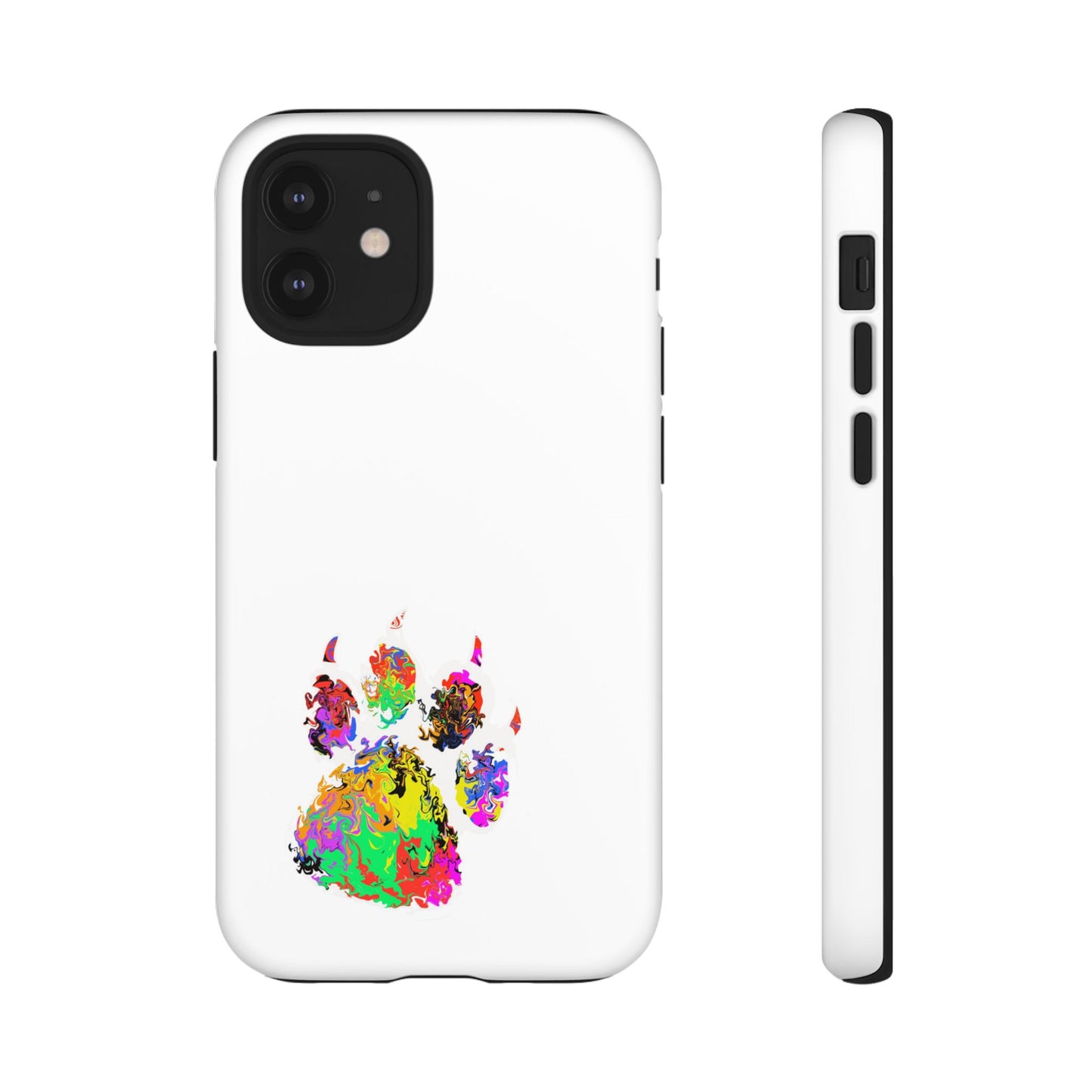 Colorful Paw Print Phone Case — Protective Pet Lover iPhone Case