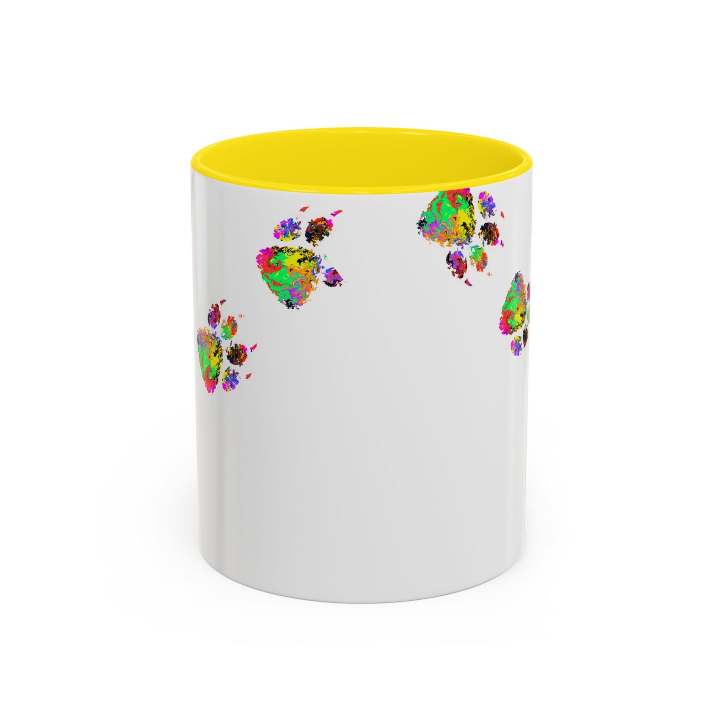 Colorful Paw Print Coffee Mug — Vibrant Pet Lover Accent Mug (11/15oz)
