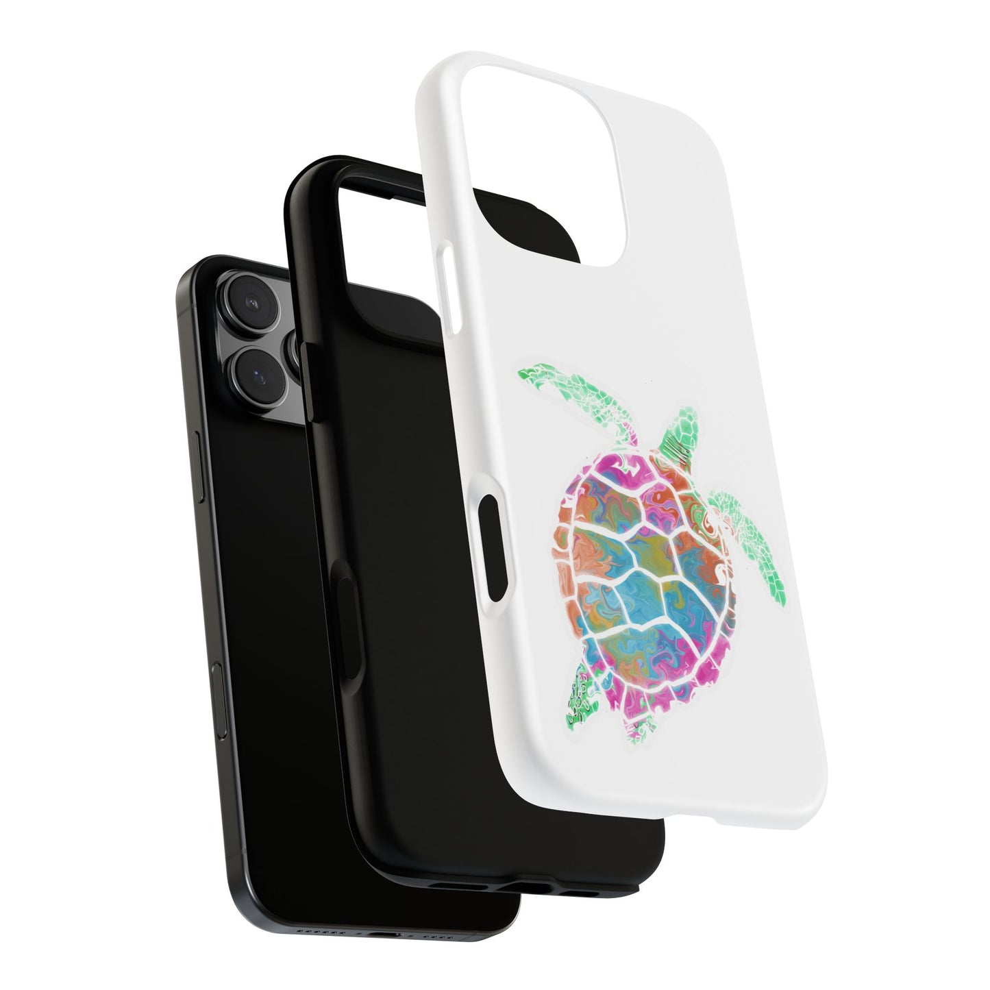 Sea Turtle Tough Phone Case — Colorful Watercolor Turtle Protective Cover
