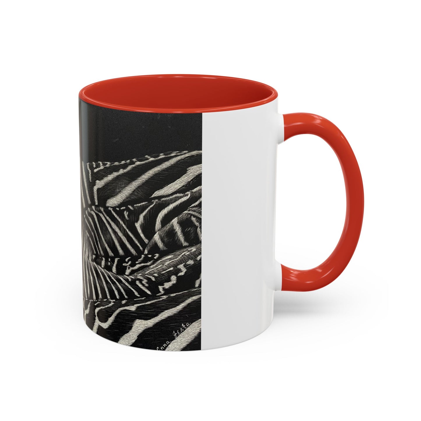 Zebra Stripe Accent Coffee Mug — Black Interior 11/15oz