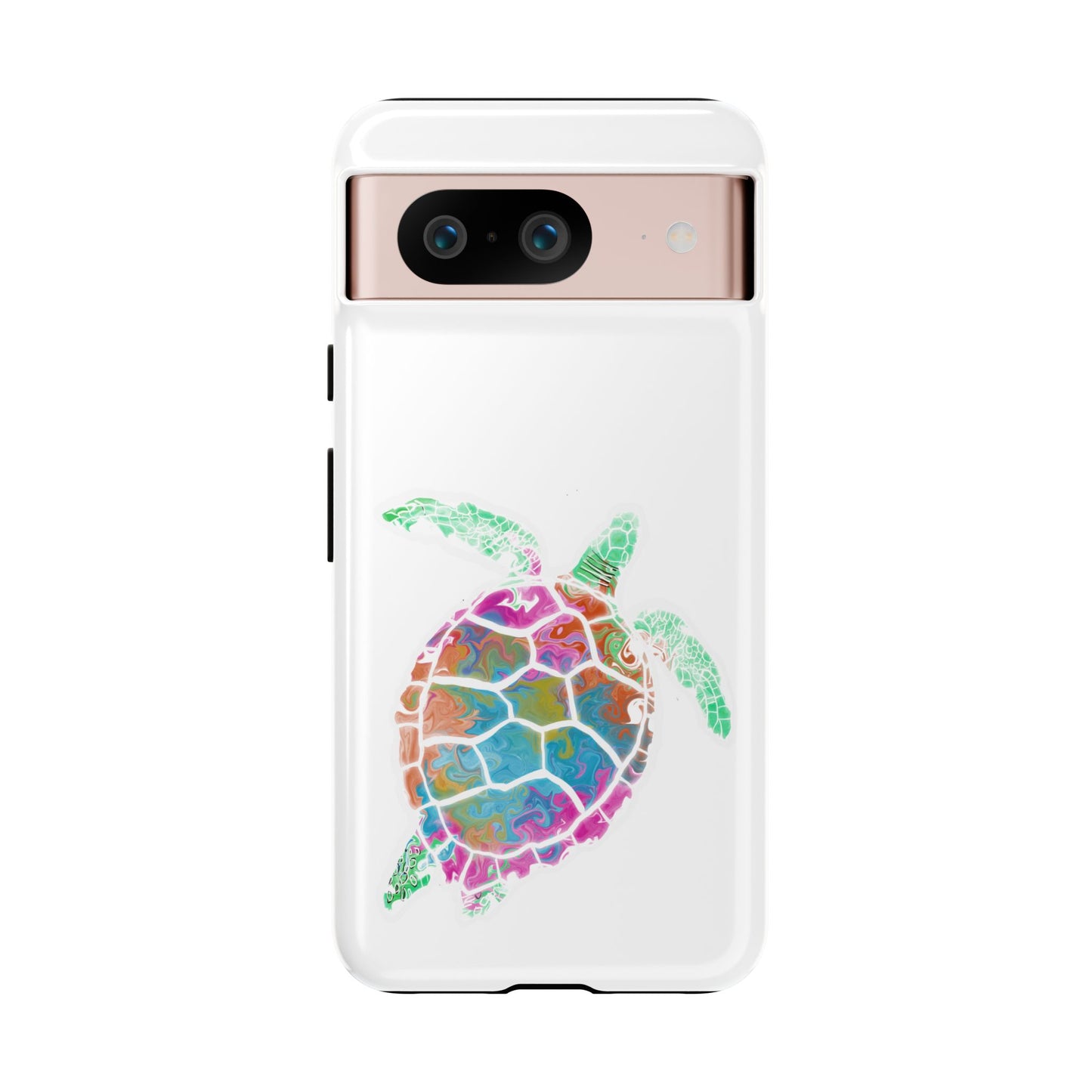 Sea Turtle Tough Phone Case — Colorful Watercolor Turtle Protective Cover