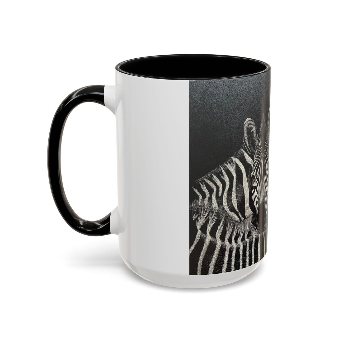 Zebra Stripe Accent Coffee Mug — Black Interior 11/15oz
