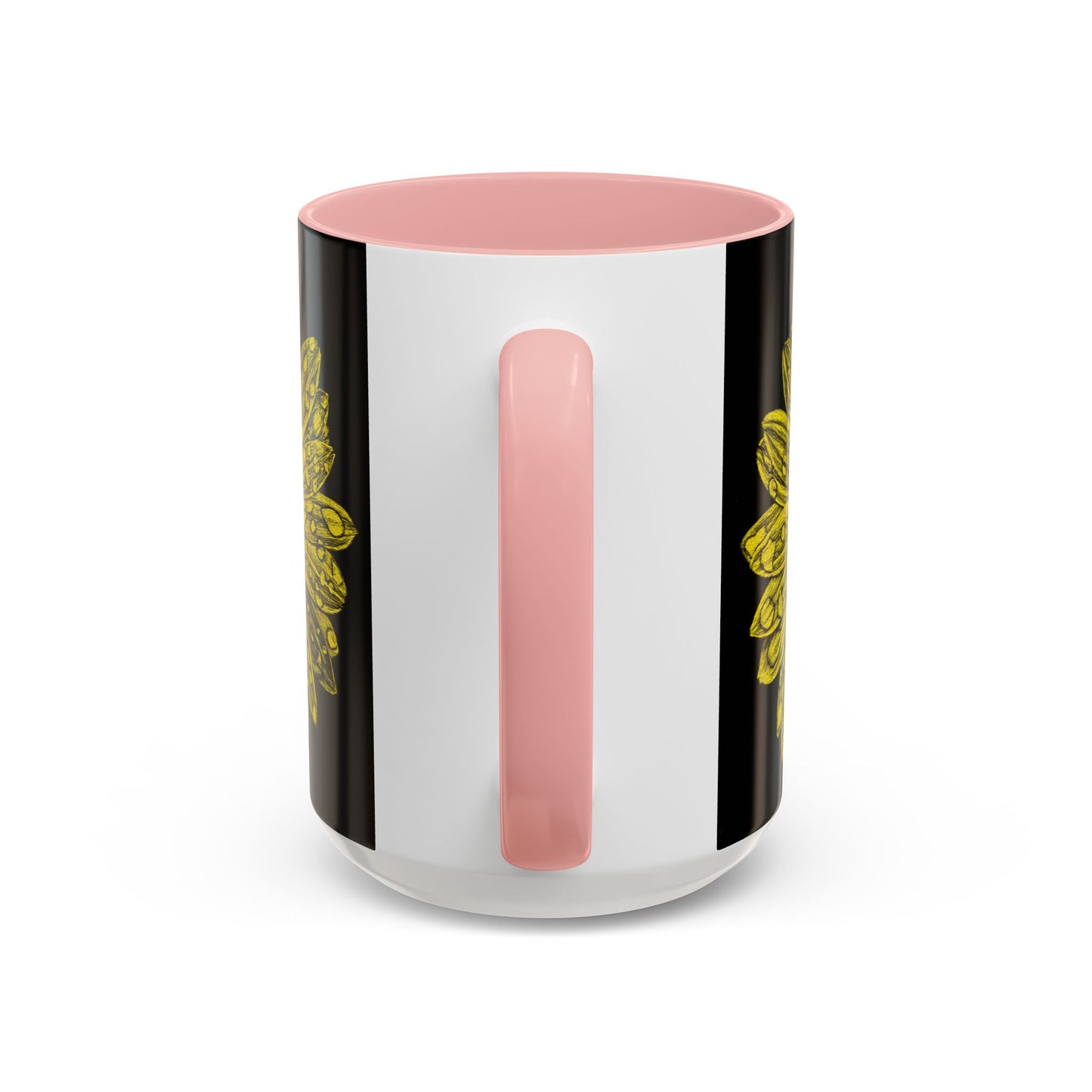 Sunflower Waterdrop Accent Coffee Mug — Yellow Floral 11/15oz