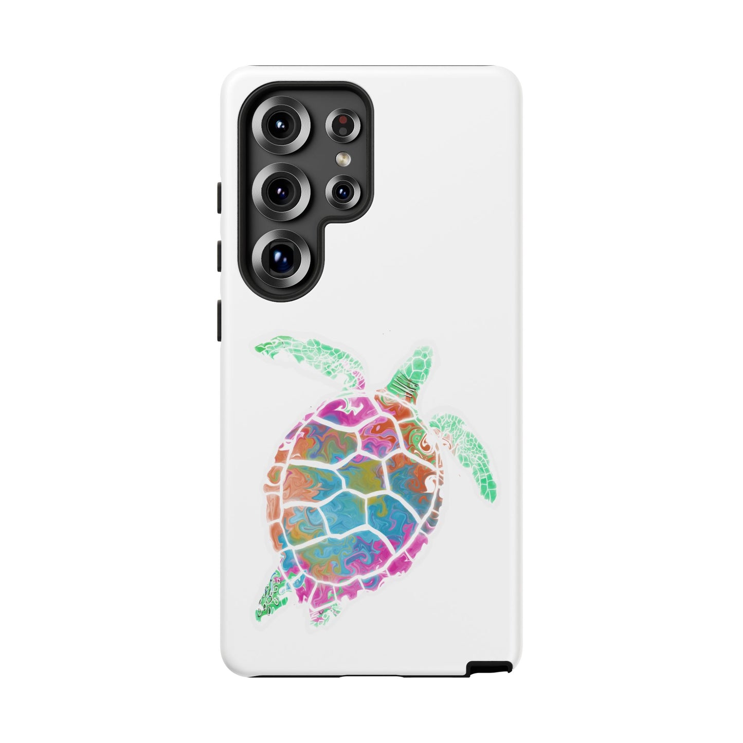Sea Turtle Tough Phone Case — Colorful Watercolor Turtle Protective Cover