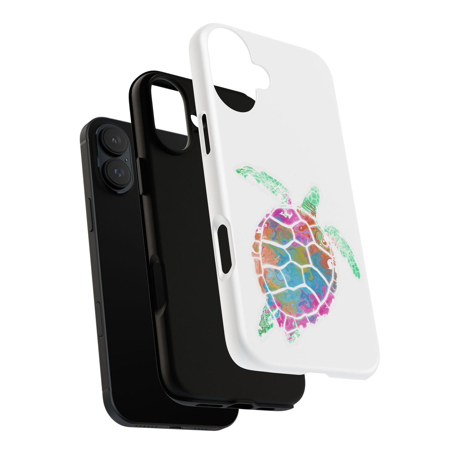Sea Turtle Tough Phone Case — Colorful Watercolor Turtle Protective Cover