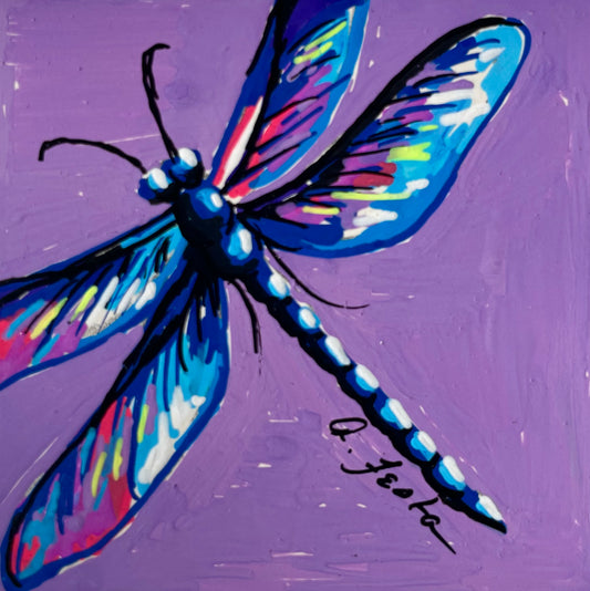 “Vibrant Dragonfly Magnet – Hand-Carved & Hand-Painted Mini Art”
