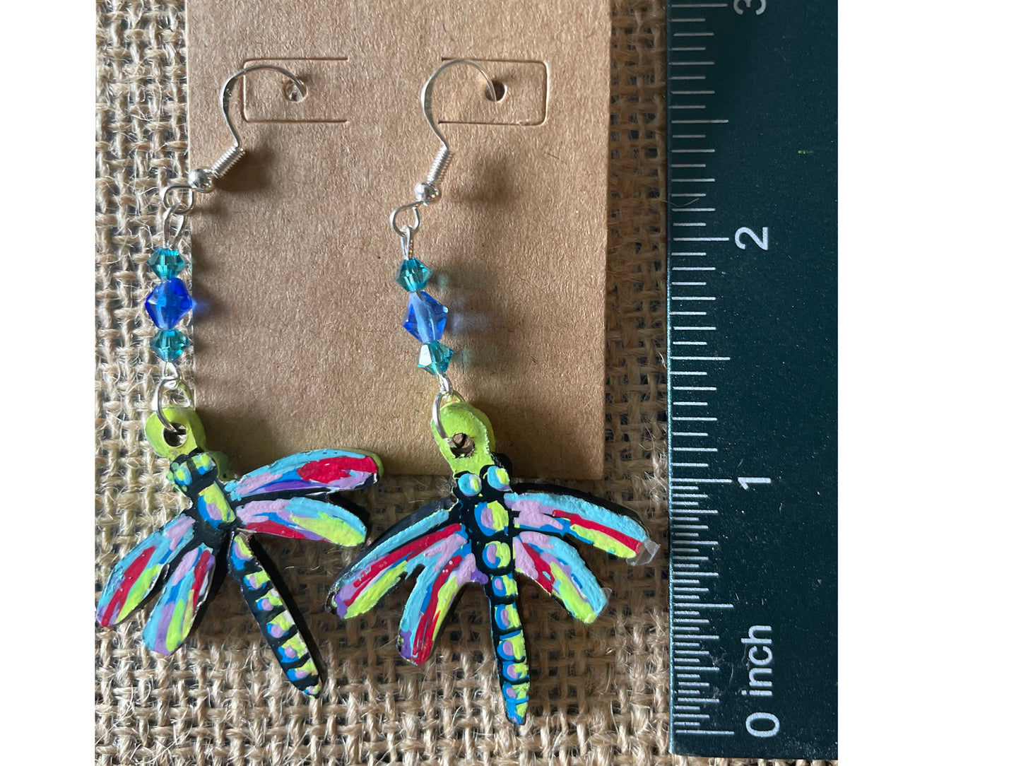 “Whimsical Dragonfly Dreams” — Hand-Carved, Hand-Painted Earrings