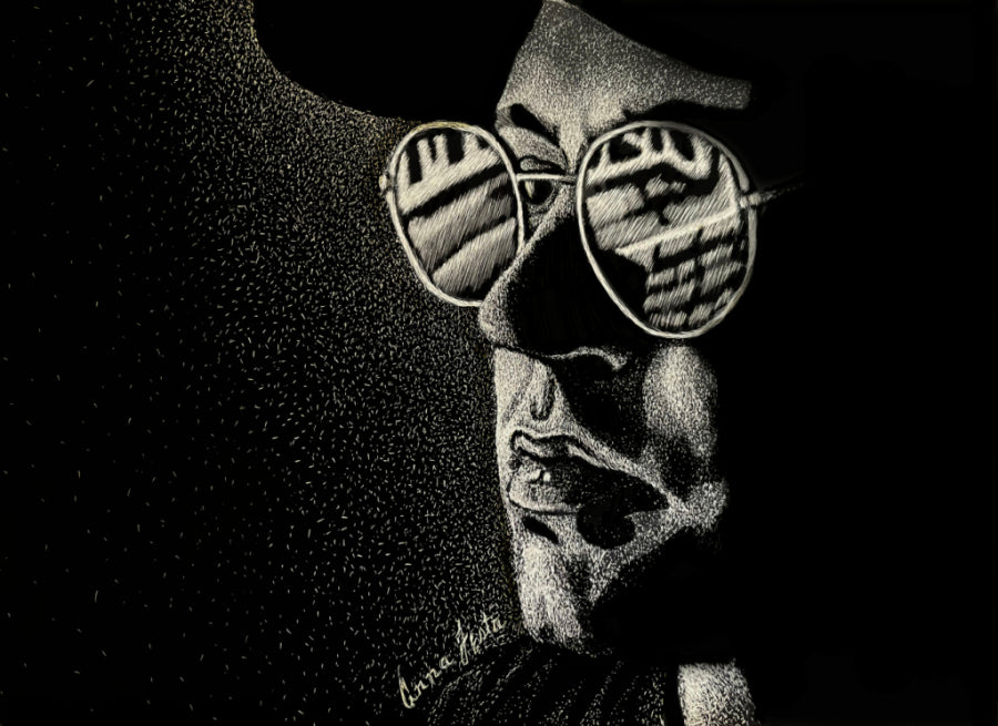 City Glow Scratchboard by Anna Festa