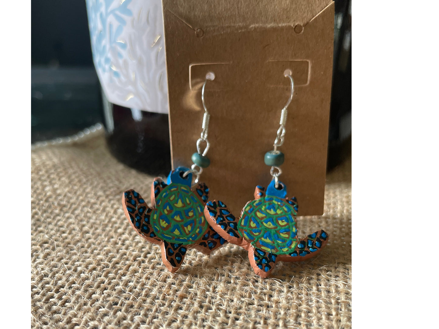 Ocean Wanderers – Hand-Carved Sea Turtle Earrings