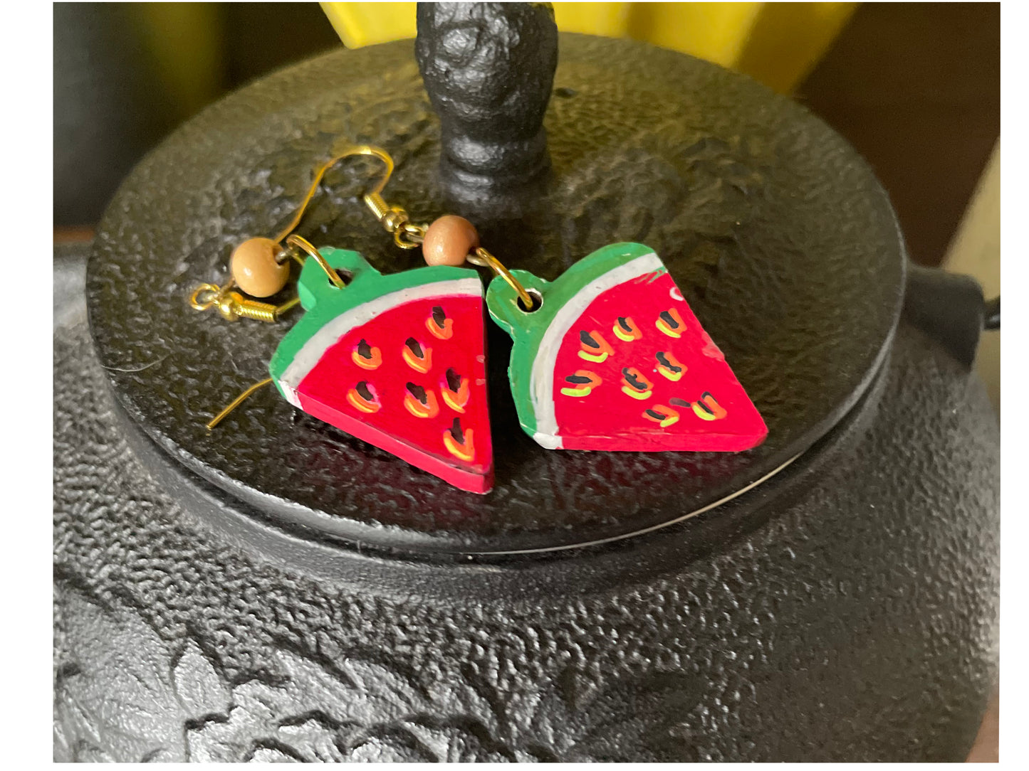 Sweet Summer Slice – Hand-Carved Watermelon Earrings