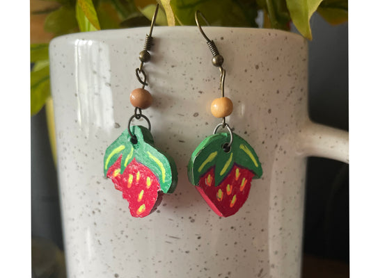 Sweet Bite – Handcrafted Strawberry Earrings 🍓