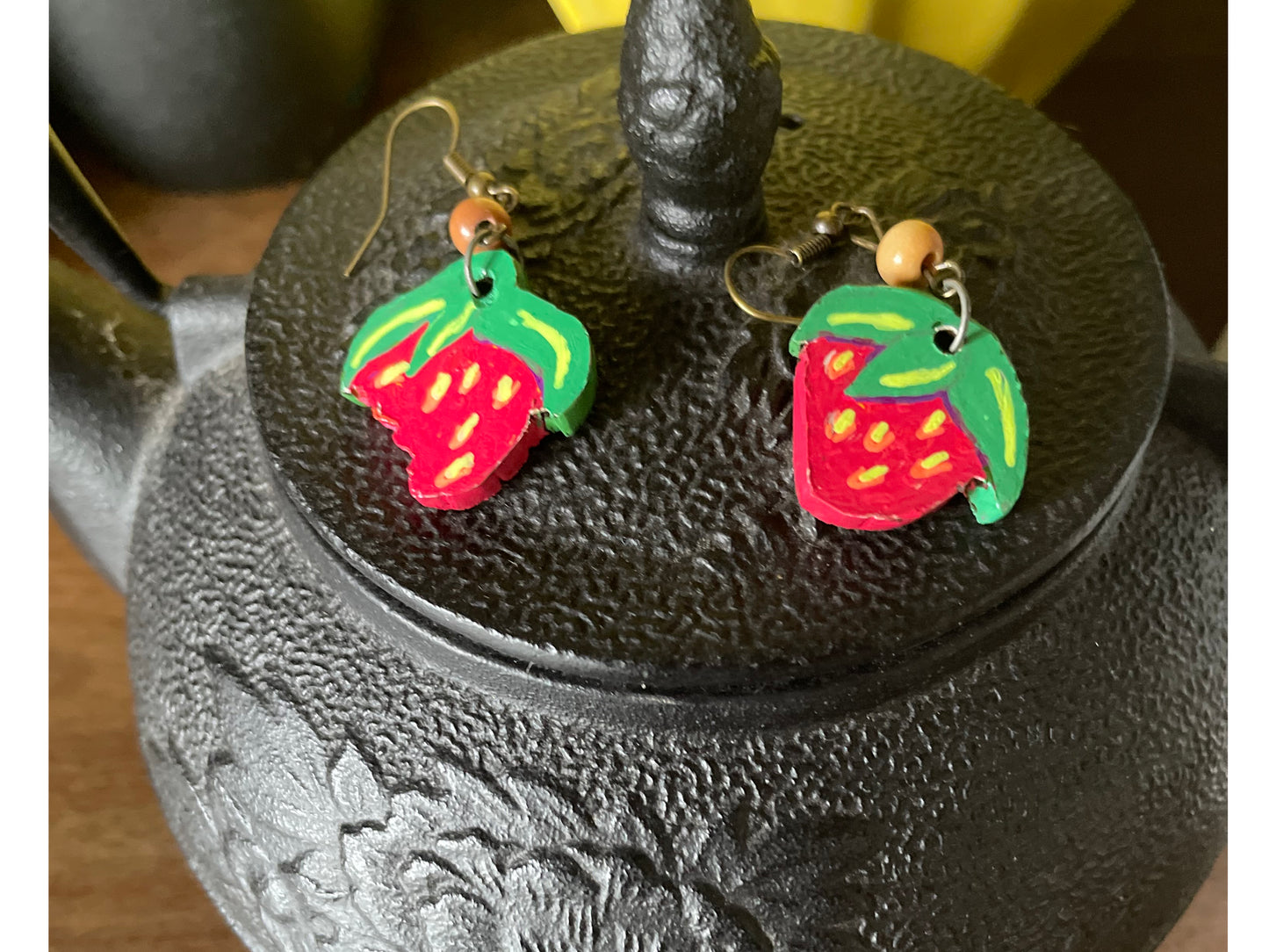 Sweet Bite – Handcrafted Strawberry Earrings 🍓